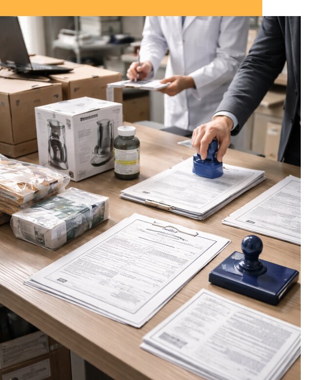 Сертификация импортных товаров от 12845 с таможенным сопровождением